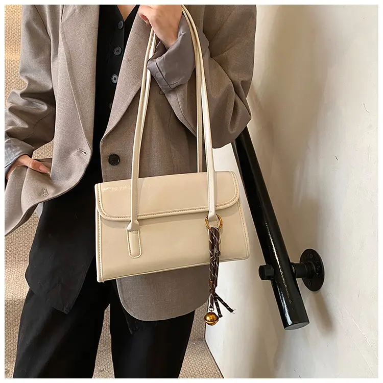 Women's Light Pink Shoulder Crossbody Bag with Gold Chain — feature 24