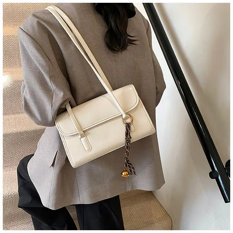 Women's Light Pink Shoulder Crossbody Bag with Gold Chain — feature 26