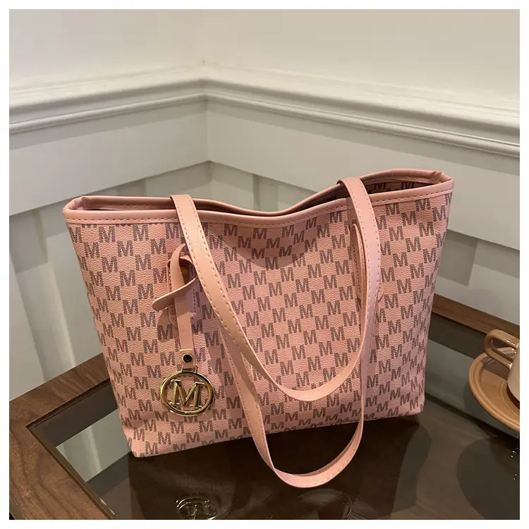 Women's Printed Checkered Tote Bag Large Capacity Commuter Shoulder Bag — feature 23