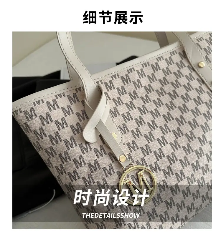 Women's Printed Checkered Tote Bag Large Capacity Commuter Shoulder Bag — feature 4