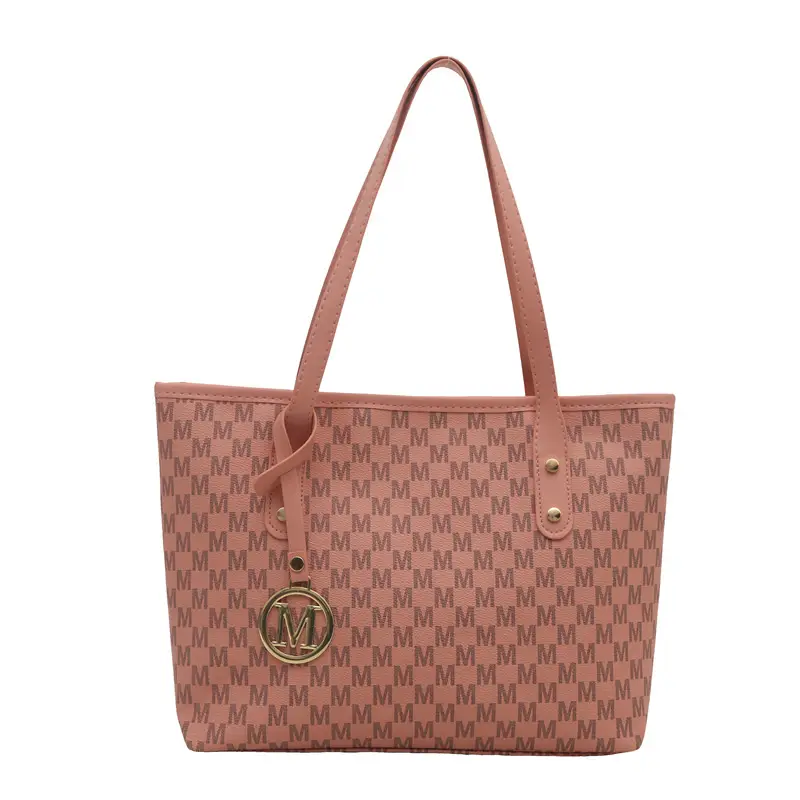 Women's Printed Checkered Tote Bag Large Capacity Commuter Shoulder Bag - Image 4