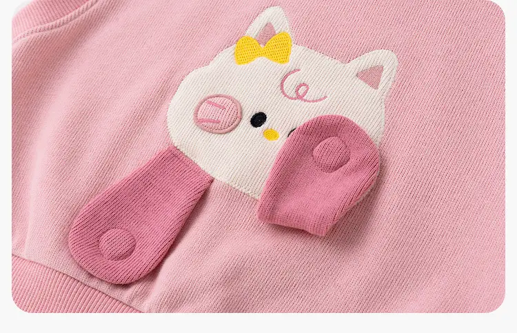 Pink Cat Print Baby Outfit Set for Boys Girls Spring — feature 37