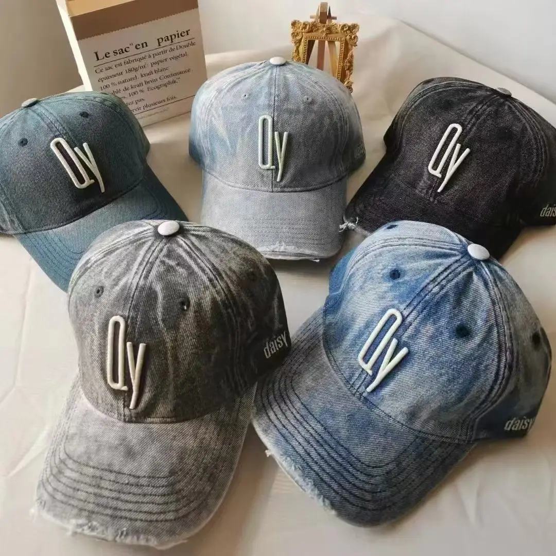 Vintage Wash Denim Baseball Cap Men Spring Summer Korean Style - Image 12