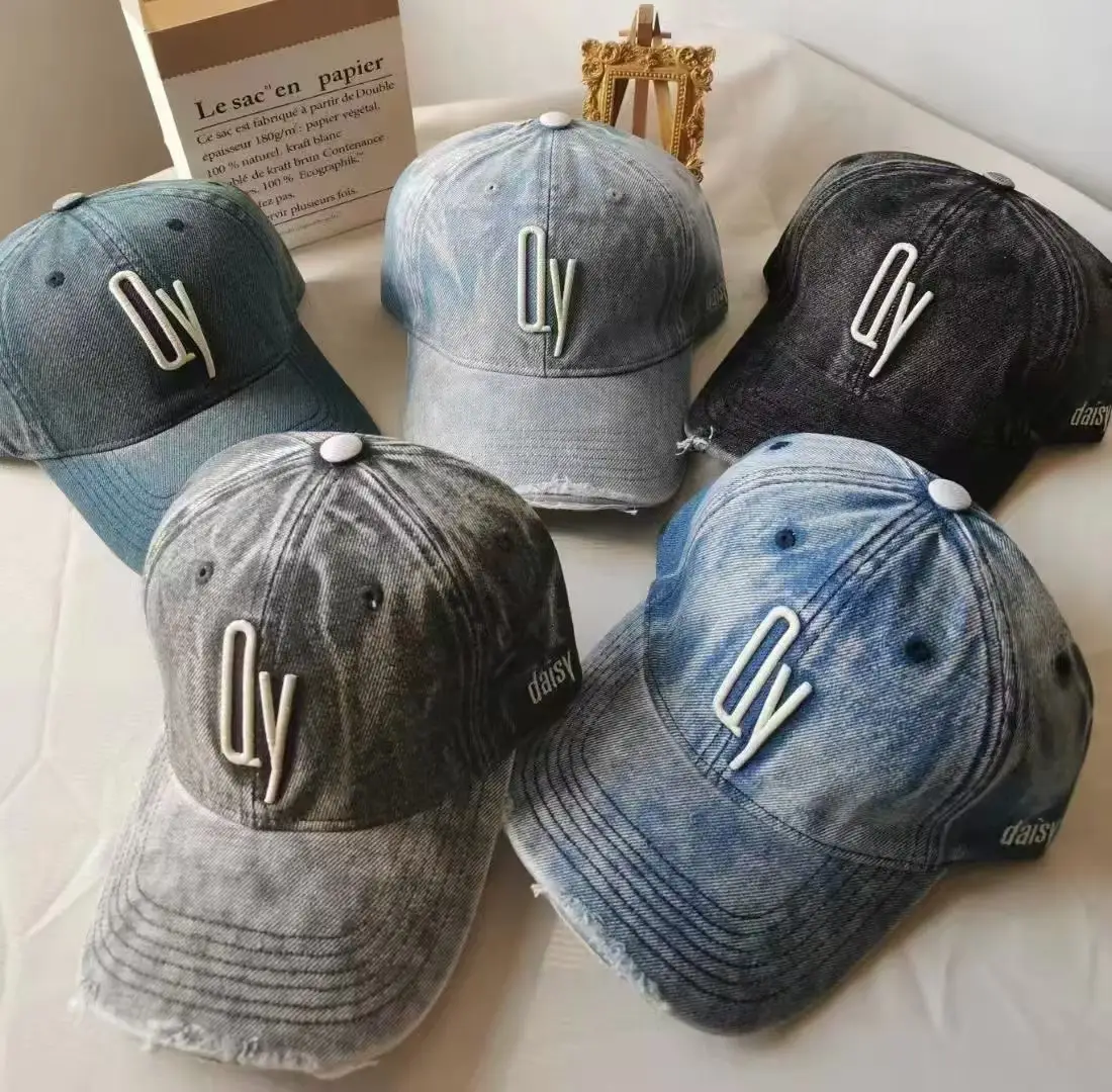Vintage Wash Denim Baseball Cap Men Spring Summer Korean Style — feature 16