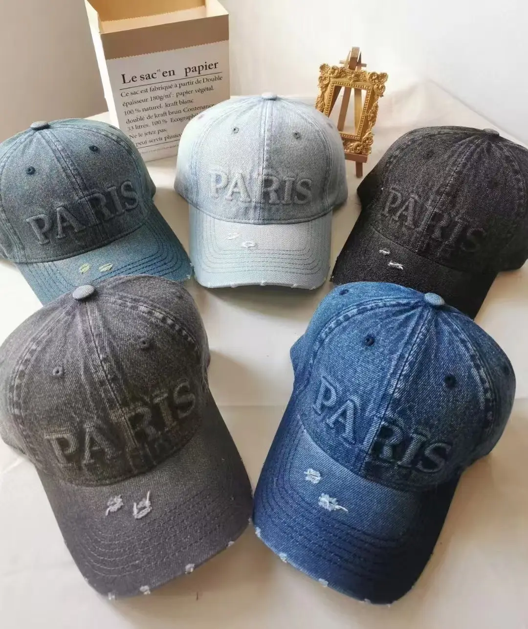 Vintage Wash Denim Baseball Cap Men Spring Summer Korean Style — feature 17