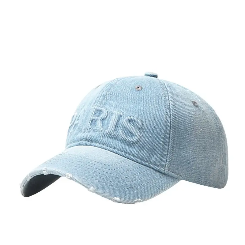 Vintage Wash Denim Baseball Cap Men Spring Summer Korean Style — feature 19