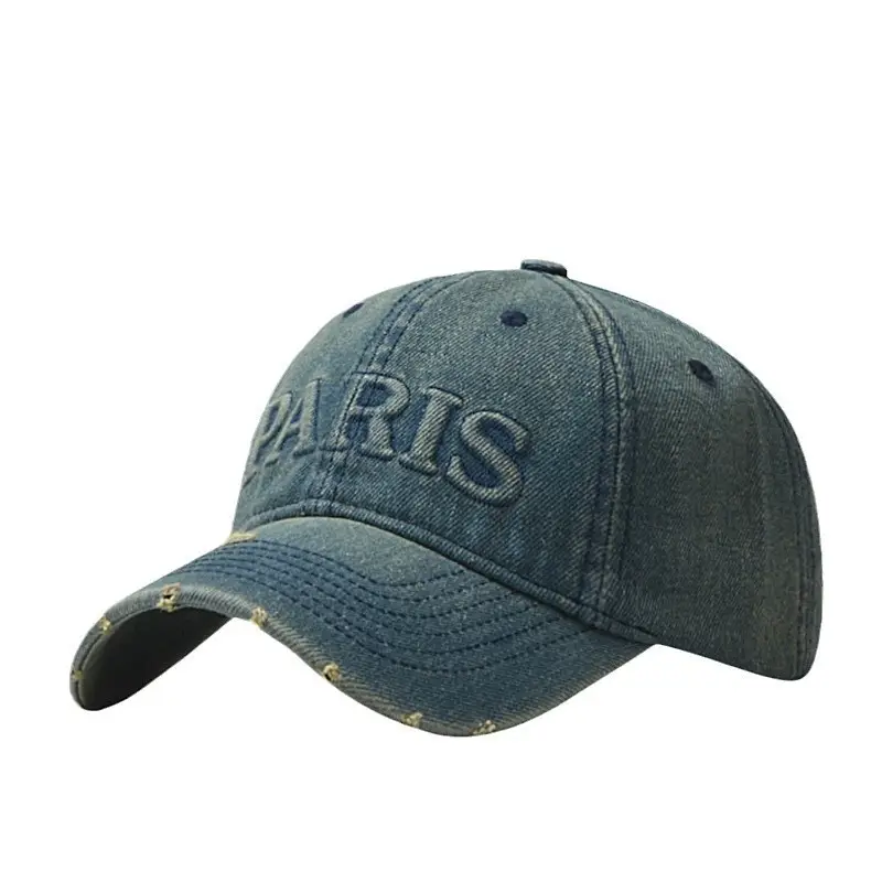 Vintage Wash Denim Baseball Cap Men Spring Summer Korean Style — feature 21