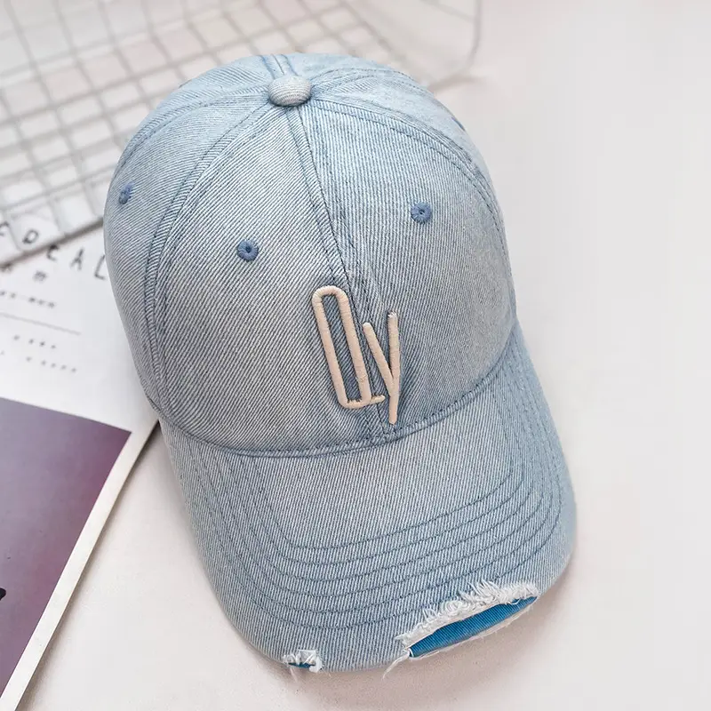 Vintage Wash Denim Baseball Cap Men Spring Summer Korean Style - Image 7