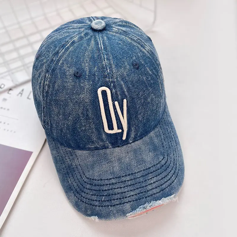 Vintage Wash Denim Baseball Cap Men Spring Summer Korean Style - Image 8