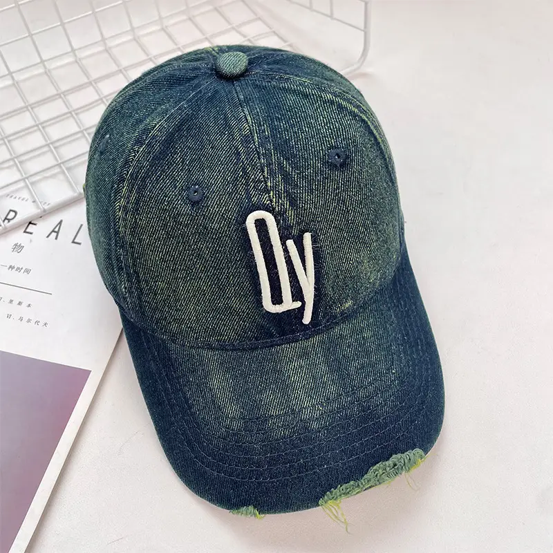 Vintage Wash Denim Baseball Cap Men Spring Summer Korean Style - Image 9