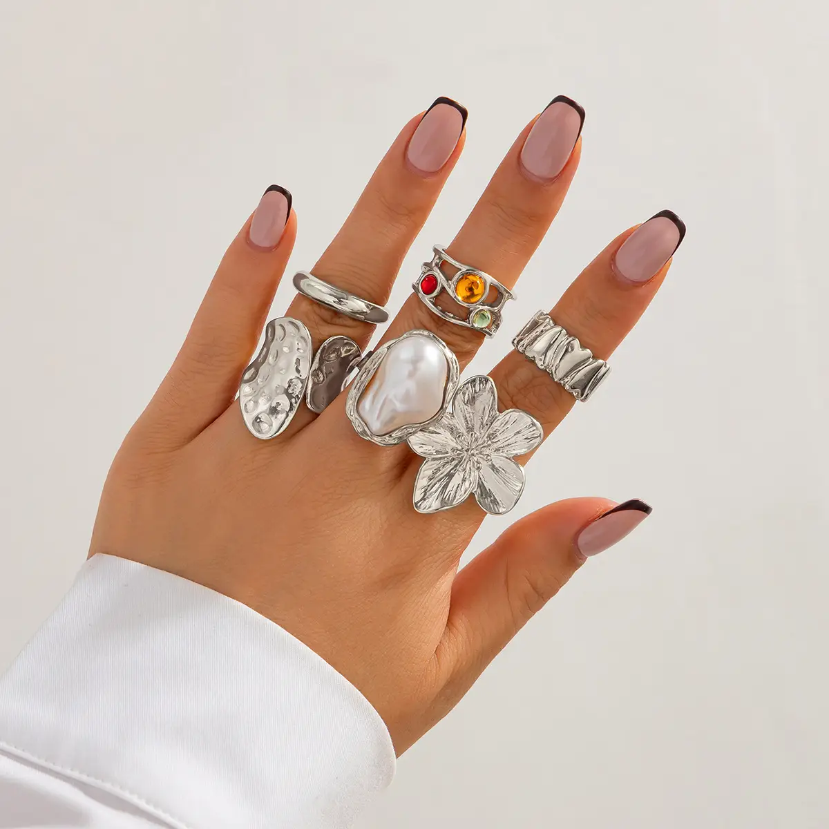 Gold Butterfly Flower Opening Rings Set for Women — feature 11