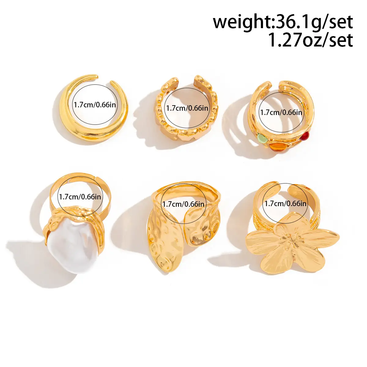 Gold Butterfly Flower Opening Rings Set for Women — feature 5