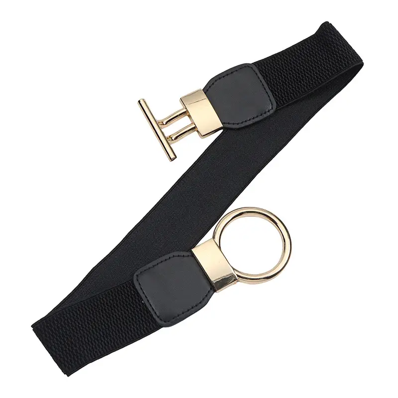 Women's Gold T-Bar Belt with Elastic Strap — feature 39