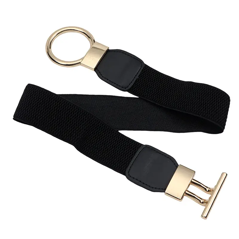 Women's Gold T-Bar Belt with Elastic Strap — feature 40