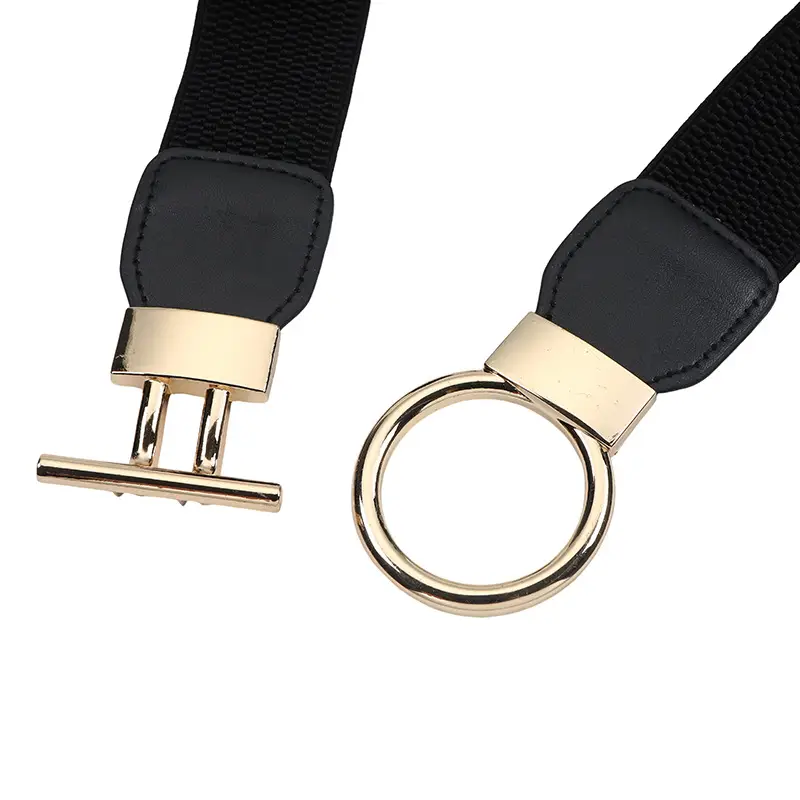 Women's Gold T-Bar Belt with Elastic Strap — feature 41