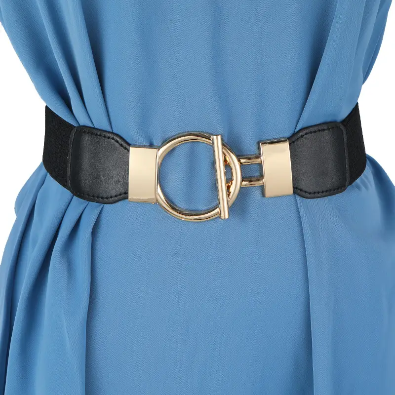 Women's Gold T-Bar Belt with Elastic Strap — feature 43