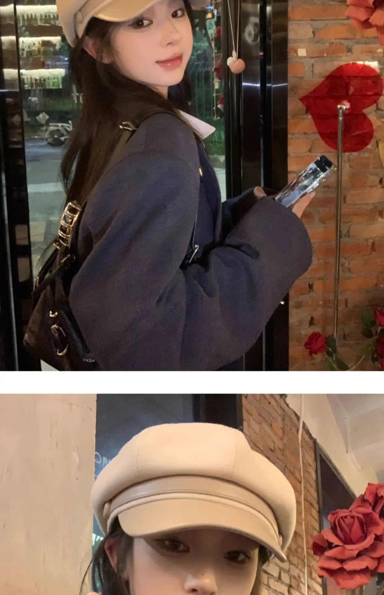 Women Wool Hat Black Octagonal Winter Face Slimming — feature 13
