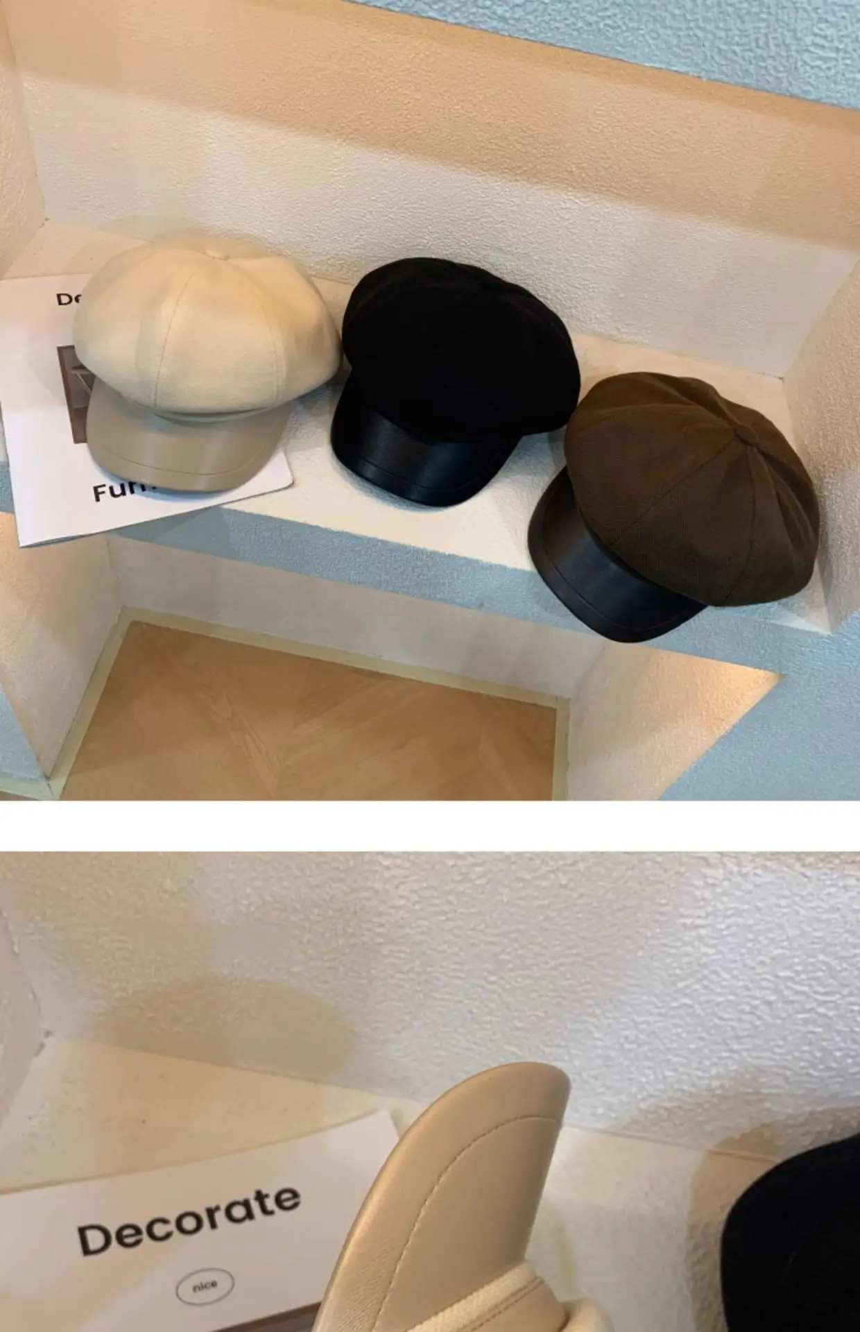 Women Wool Hat Black Octagonal Winter Face Slimming — feature 15