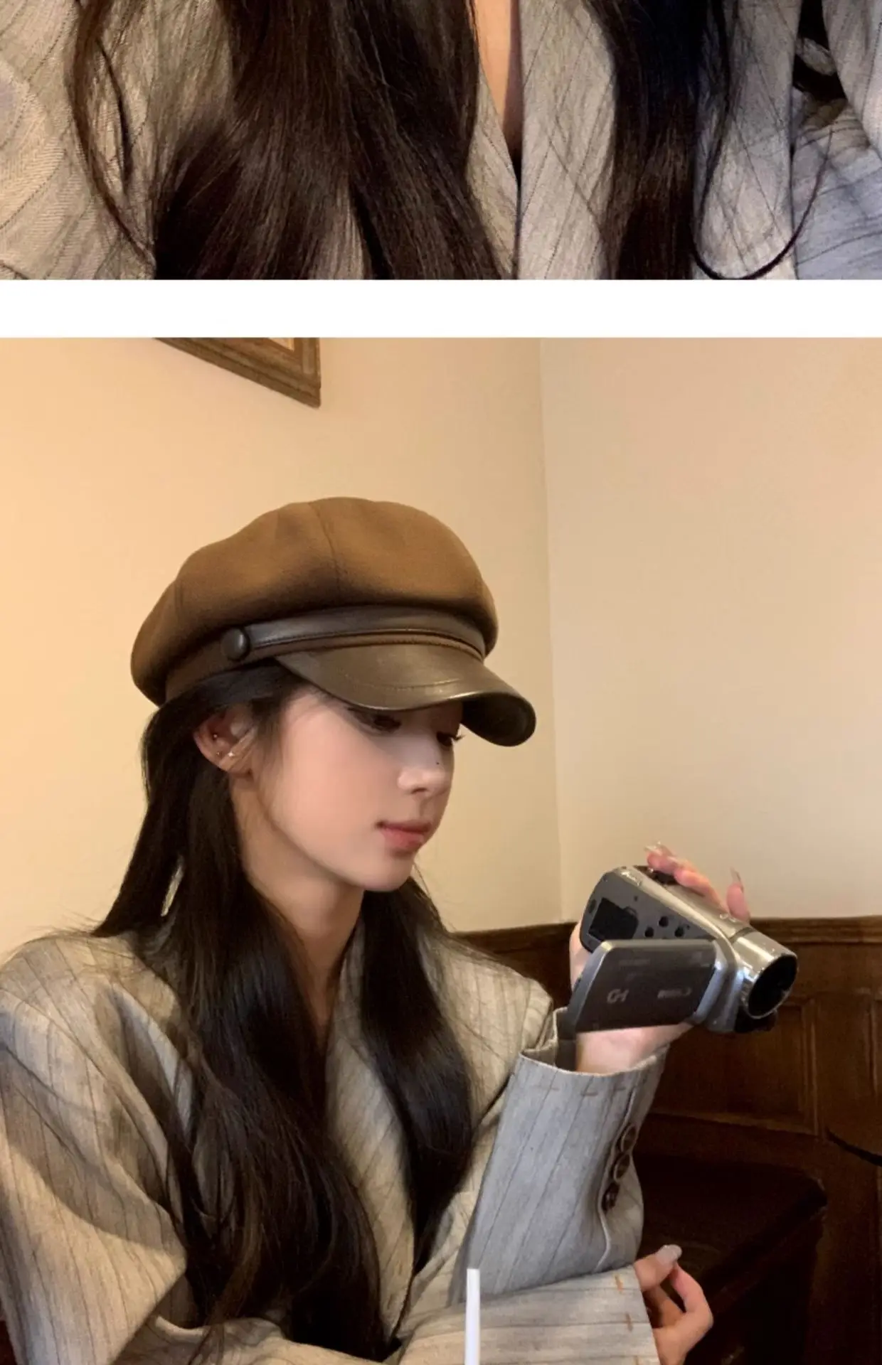 Women Wool Hat Black Octagonal Winter Face Slimming — feature 5