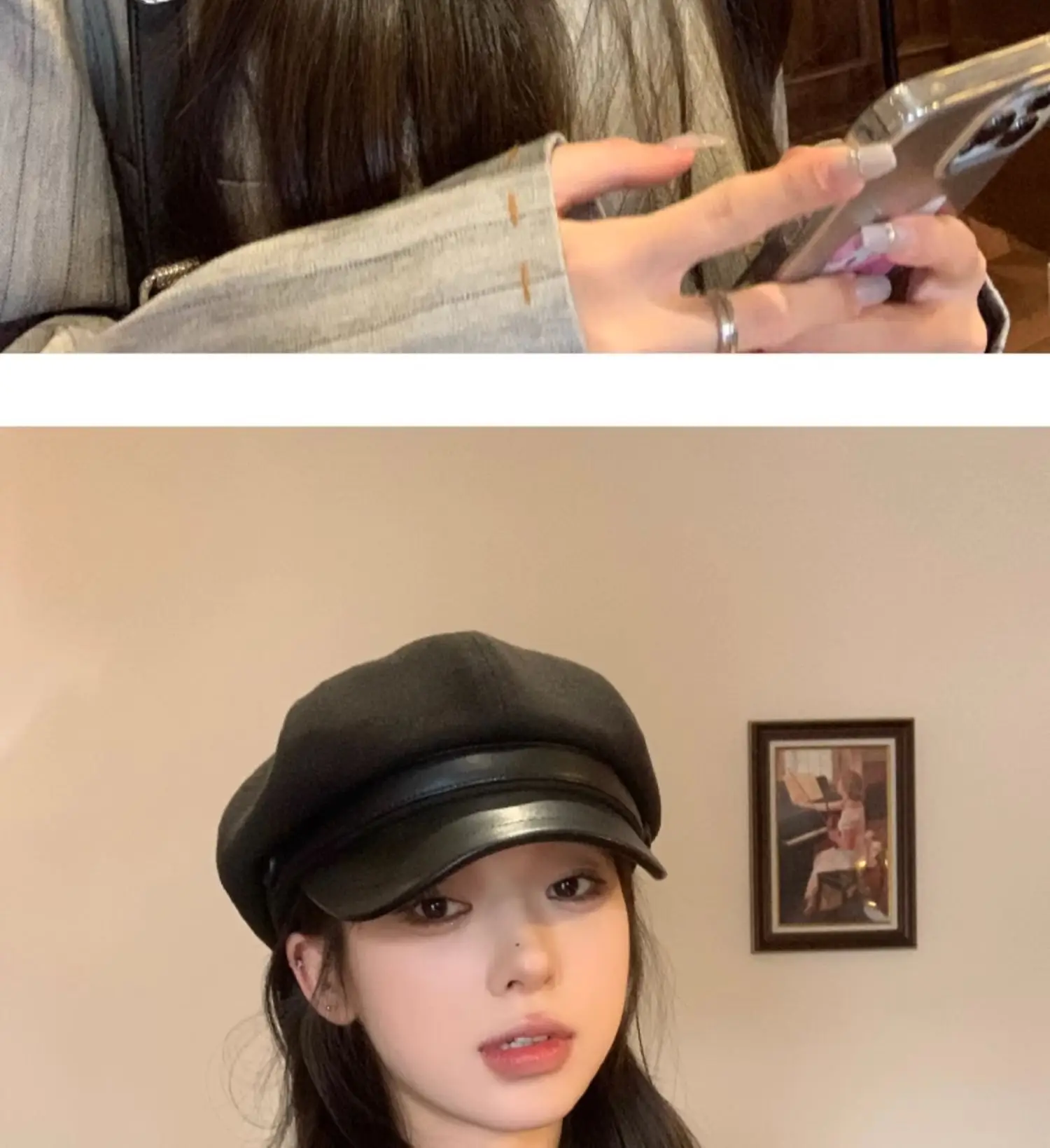 Women Wool Hat Black Octagonal Winter Face Slimming — feature 8