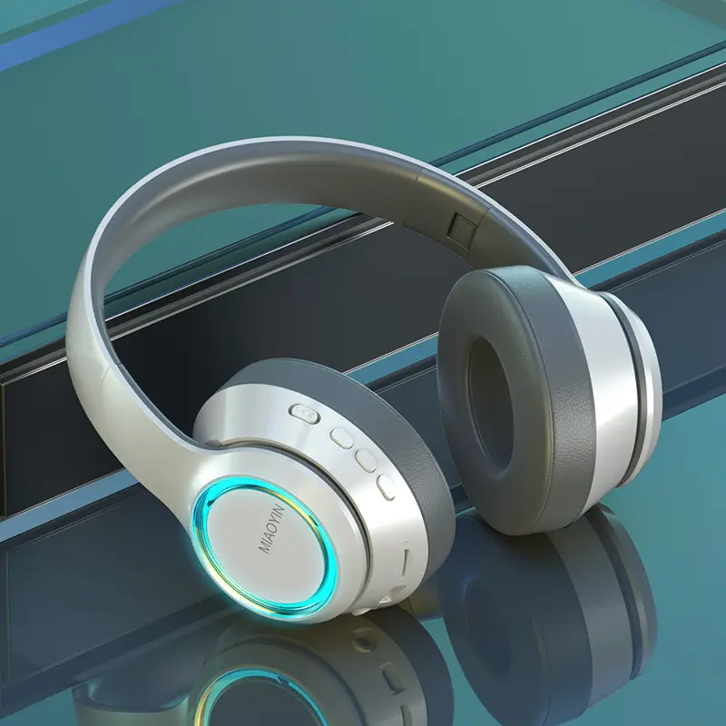 Wireless Bluetooth Headset Red White Gaming Subwoofer