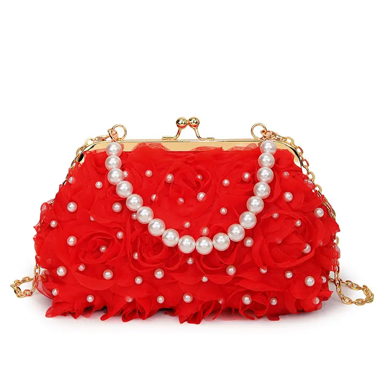 Evening Bags 2025 Cross-Border New Fashion Flower Bridage Bag Chain Single Shoulder Crosbody Handbag for Women - Image 5