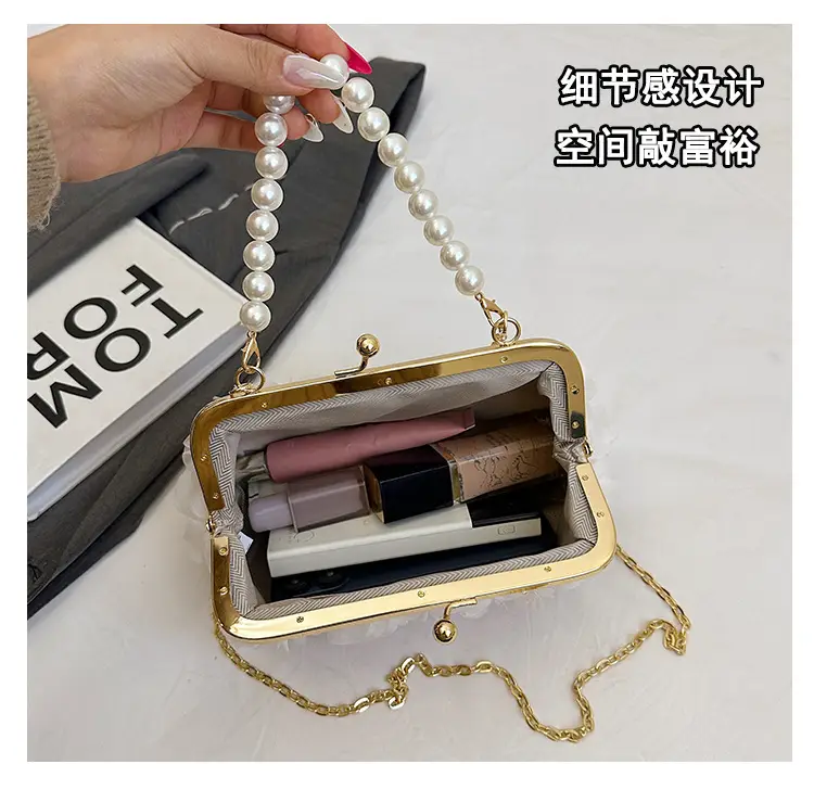 Evening Bags 2025 Cross-Border New Fashion Flower Bridage Bag Chain Single Shoulder Crosbody Handbag for Women — feature 10