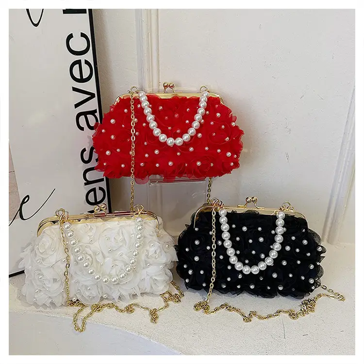 Evening Bags 2025 Cross-Border New Fashion Flower Bridage Bag Chain Single Shoulder Crosbody Handbag for Women — feature 15
