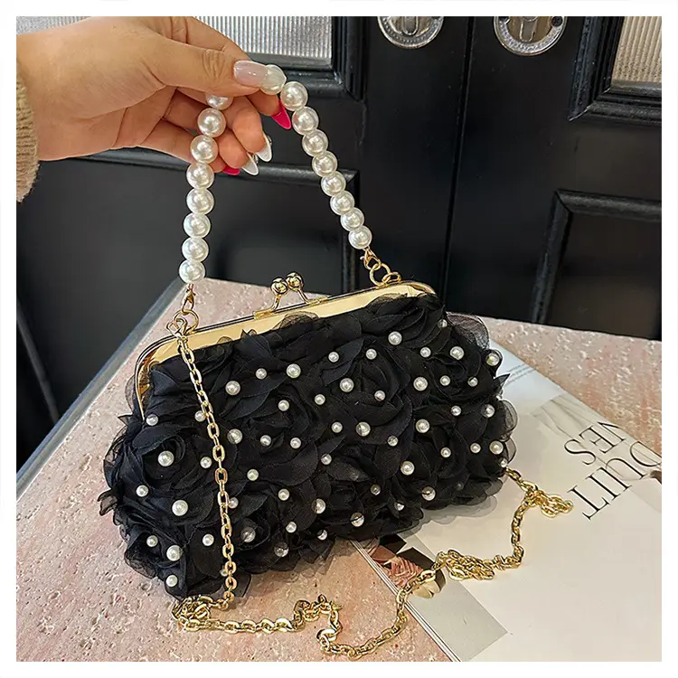 Evening Bags 2025 Cross-Border New Fashion Flower Bridage Bag Chain Single Shoulder Crosbody Handbag for Women — feature 17