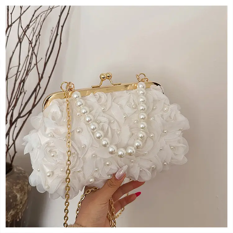 Evening Bags 2025 Cross-Border New Fashion Flower Bridage Bag Chain Single Shoulder Crosbody Handbag for Women — feature 19