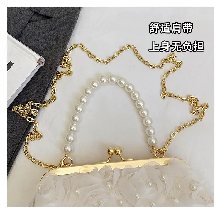 Evening Bags 2025 Cross-Border New Fashion Flower Bridage Bag Chain Single Shoulder Crosbody Handbag for Women — feature 5