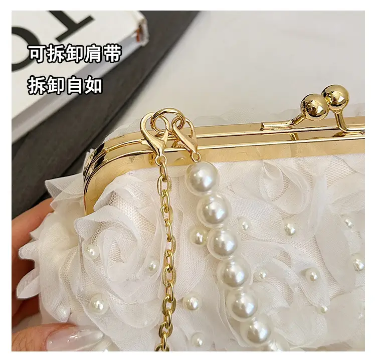 Evening Bags 2025 Cross-Border New Fashion Flower Bridage Bag Chain Single Shoulder Crosbody Handbag for Women — feature 8