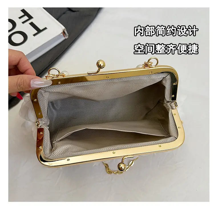Evening Bags 2025 Cross-Border New Fashion Flower Bridage Bag Chain Single Shoulder Crosbody Handbag for Women — feature 9