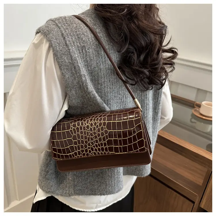 Black Croc Leather Handbag for Women — feature 16