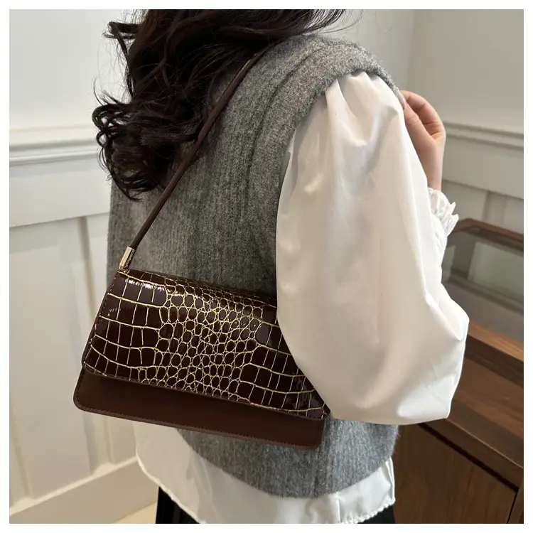 Black Croc Leather Handbag for Women — feature 17