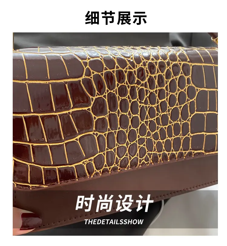 Black Croc Leather Handbag for Women — feature 2