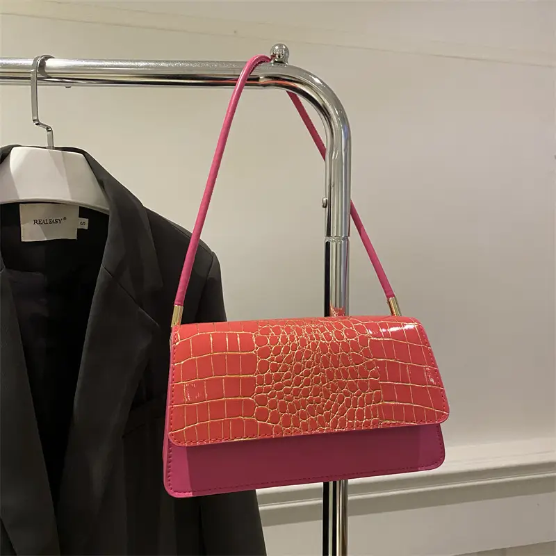 Black Croc Leather Handbag for Women - Image 3
