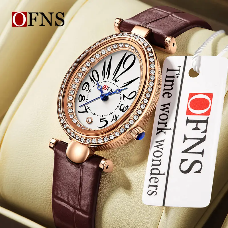 O'Fani's Quartz Watch with Rose Gold Dial and Water Resistant Belt Watch