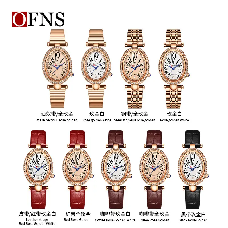 O'Fani's Quartz Watch with Rose Gold Dial and Water Resistant Belt Watch