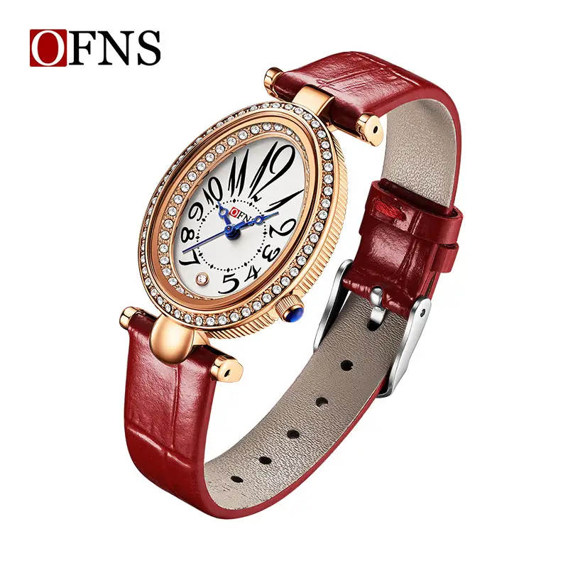 O'Fani's Quartz Watch with Rose Gold Dial and Water Resistant Belt Watch