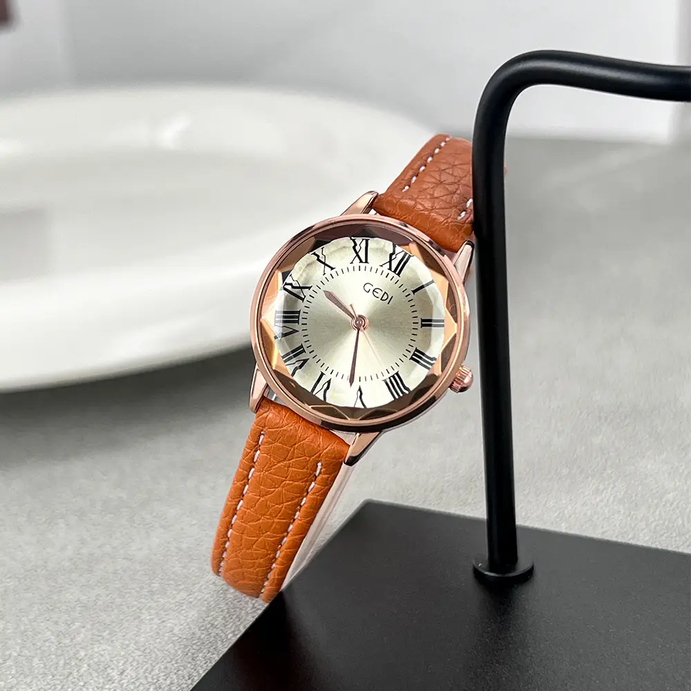 Goldie Women's Quartz Watch with Brown Leather Strap - Image 7