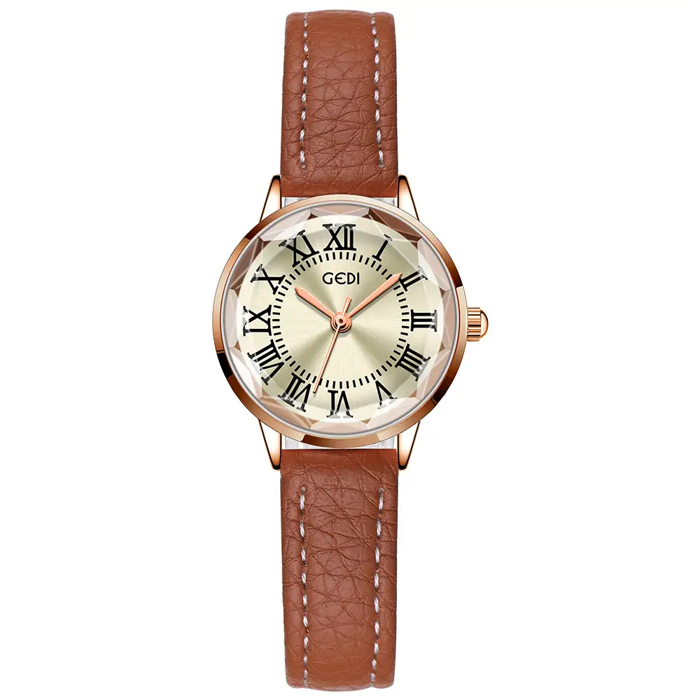 Goldie Women's Quartz Watch with Brown Leather Strap - Image 5