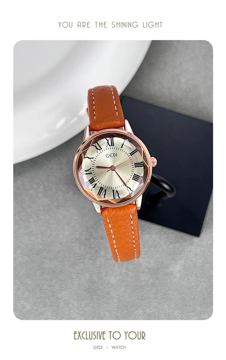 Goldie Women's Quartz Watch with Brown Leather Strap — feature 9