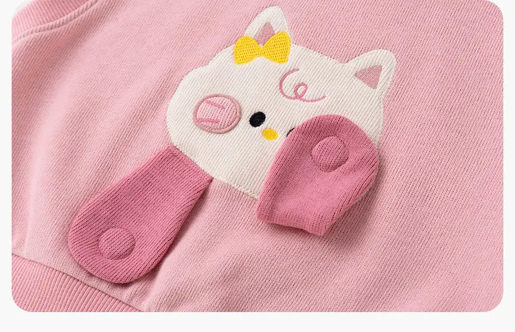 Dudu Jia Pink Cat Print Kids Strappy Suit Spring — feature 33