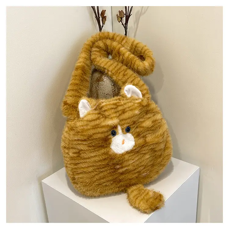 Cute Plush Cat Messenger Bag 2025 New Women's Instagram Style Girl's Soft Cute Furry Large Capacity Shoulder Bag — feature 22