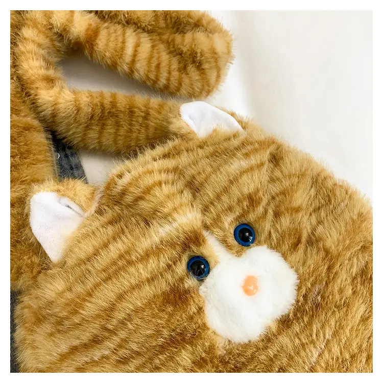 Cute Plush Cat Messenger Bag 2025 New Women's Instagram Style Girl's Soft Cute Furry Large Capacity Shoulder Bag — feature 30