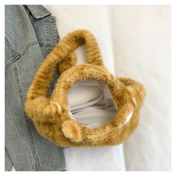 Cute Plush Cat Messenger Bag 2025 New Women's Instagram Style Girl's Soft Cute Furry Large Capacity Shoulder Bag — feature 32