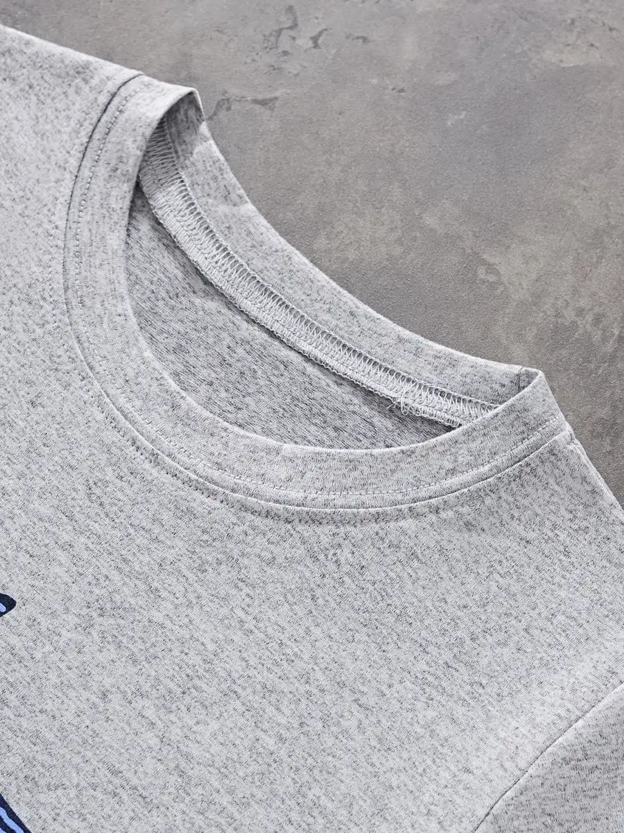 Gray Cotton T-Shirt for Boys Summer Wear