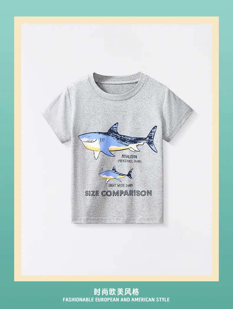 Gray Cotton T-Shirt for Boys Summer Wear — feature 2