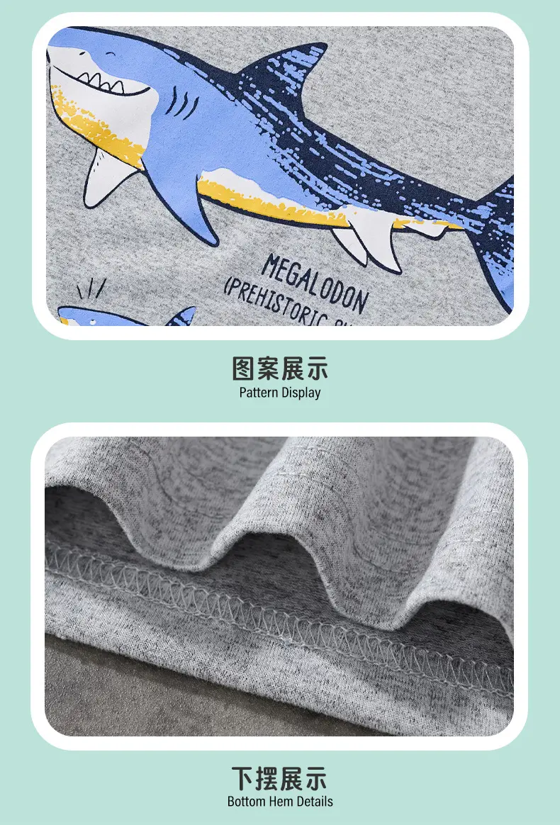 Gray Cotton T-Shirt for Boys Summer Wear — feature 8